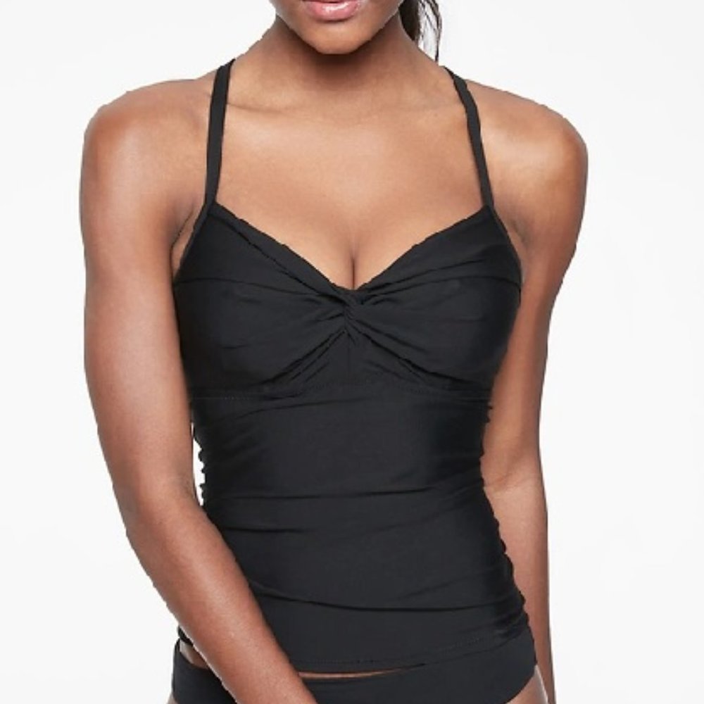 NWT Athleta Twister Tankini Top 32BC Black D856